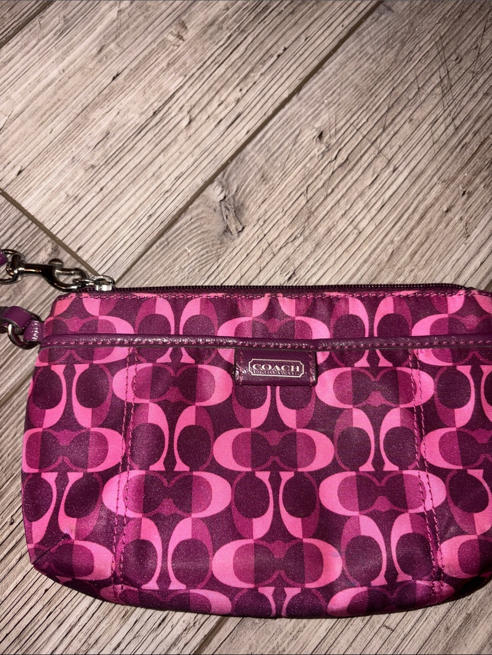 Used coach wallet wristlet clutch